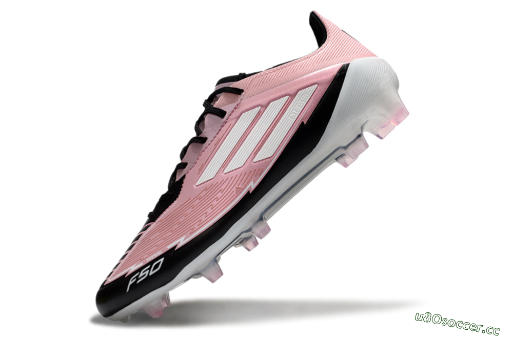 Men's Messi x Adidas F50 Elite FG Firm Ground Low-Tops Football Boots - Pink/Black/White 5