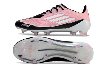 Men's Messi x Adidas F50 Elite FG Firm Ground Low-Tops Football Boots - Pink/Black/White