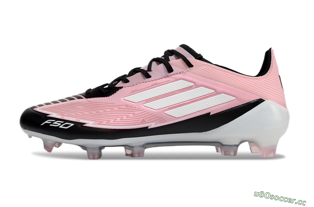 Men's Messi x Adidas F50 Elite FG Firm Ground Low-Tops Football Boots - Pink/Black/White 0