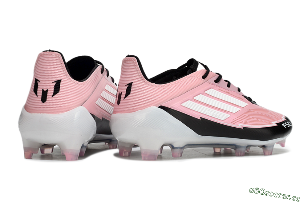 Men's Messi x Adidas F50 Elite FG Firm Ground Low-Tops Football Boots - Pink/Black/White 6