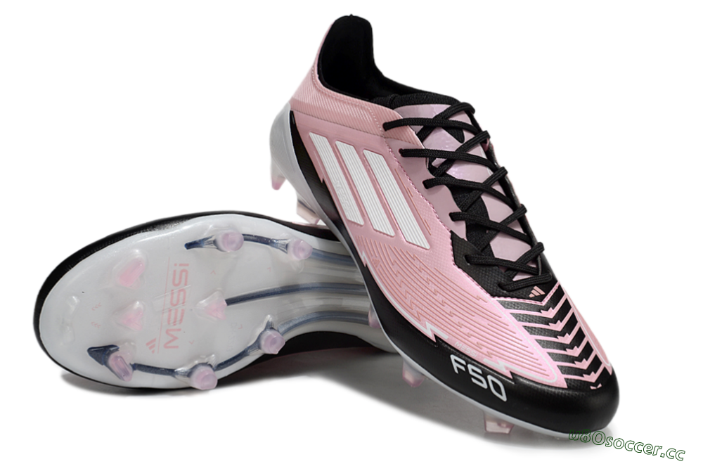 Men's Messi x Adidas F50 Elite FG Firm Ground Low-Tops Football Boots - Pink/Black/White 3