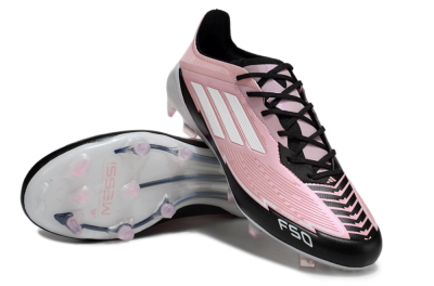 Men's Messi x Adidas F50 Elite FG Firm Ground Low-Tops Football Boots - Pink/Black/White