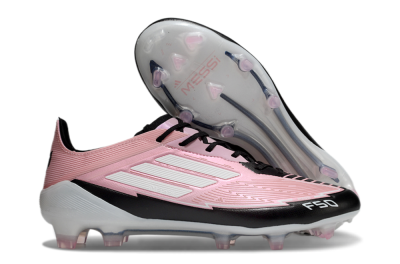 Men's Messi x Adidas F50 Elite FG Firm Ground Low-Tops Football Boots - Pink/Black/White