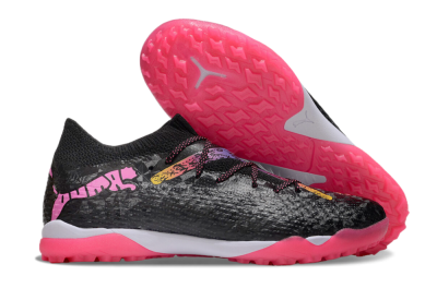 Men's Powercat Tokyo Match x Puma Future Ultimate TF Artificial Turf Low-Tops Football Shoes - Black/Pink/Yellow