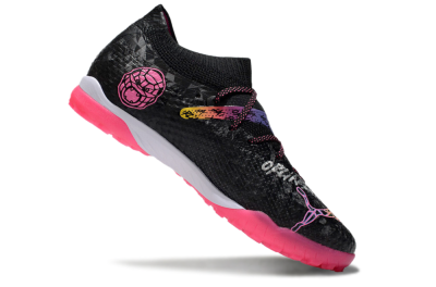 Men's Powercat Tokyo Match x Puma Future Ultimate TF Artificial Turf Low-Tops Football Shoes - Black/Pink/Yellow