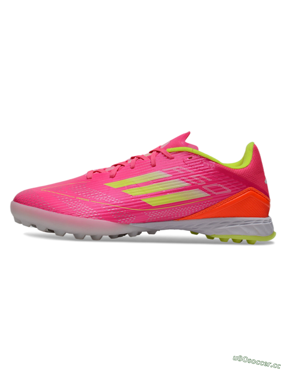 Unisex Adidas F50 Pro TF Artificial Turf Low-Tops Football Shoes - Pink/Yellow/White 0