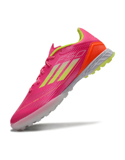 Unisex Adidas F50 Pro TF Artificial Turf Low-Tops Football Shoes - Pink/Yellow/White