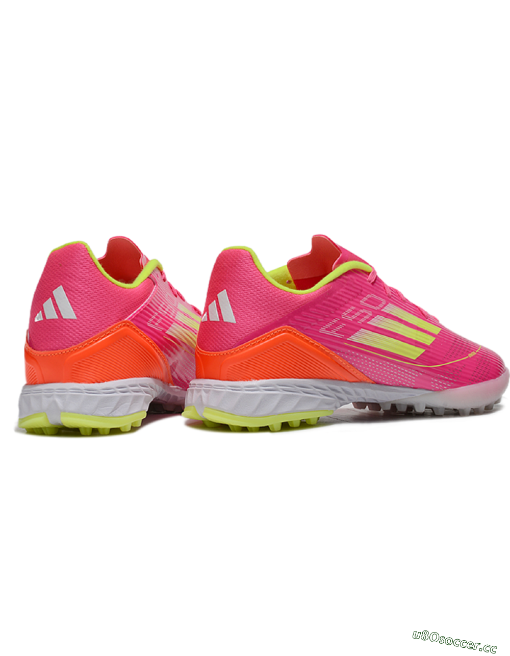 Unisex Adidas F50 Pro TF Artificial Turf Low-Tops Football Shoes - Pink/Yellow/White 6