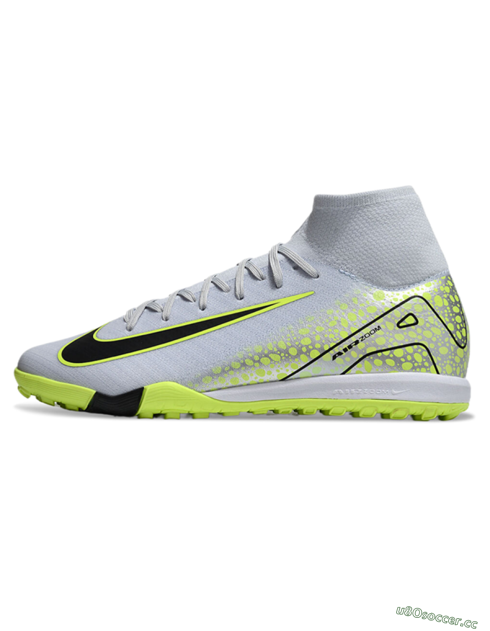 Unisex Nike Air Zoom Mercurial Superfly 10 Elite TF Artificial Turf High-Tops Football Shoes - Grey/Yellow/Black 0