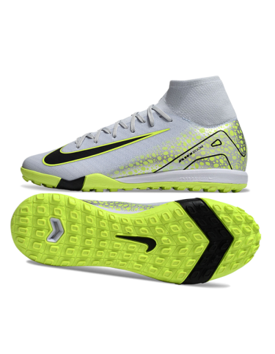 Unisex Nike Air Zoom Mercurial Superfly 10 Elite TF Artificial Turf High-Tops Football Shoes - Grey/Yellow/Black