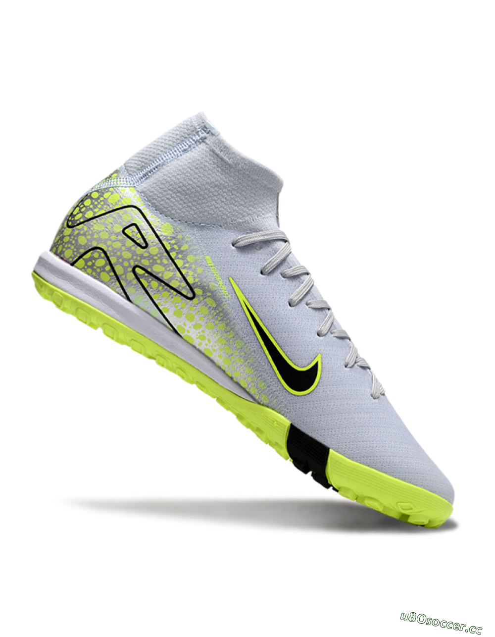 Unisex Nike Air Zoom Mercurial Superfly 10 Elite TF Artificial Turf High-Tops Football Shoes - Grey/Yellow/Black 4