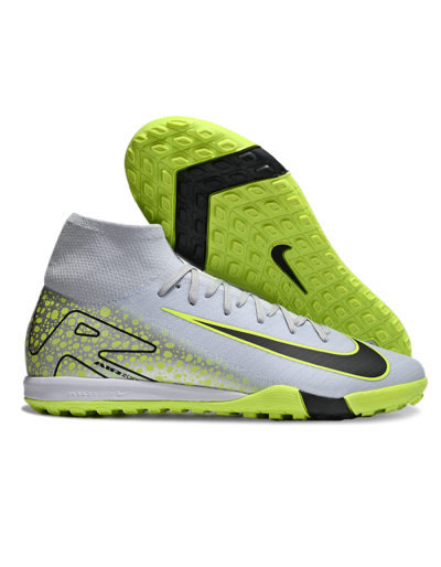 Unisex Nike Air Zoom Mercurial Superfly 10 Elite TF Artificial Turf High-Tops Football Shoes - Grey/Yellow/Black