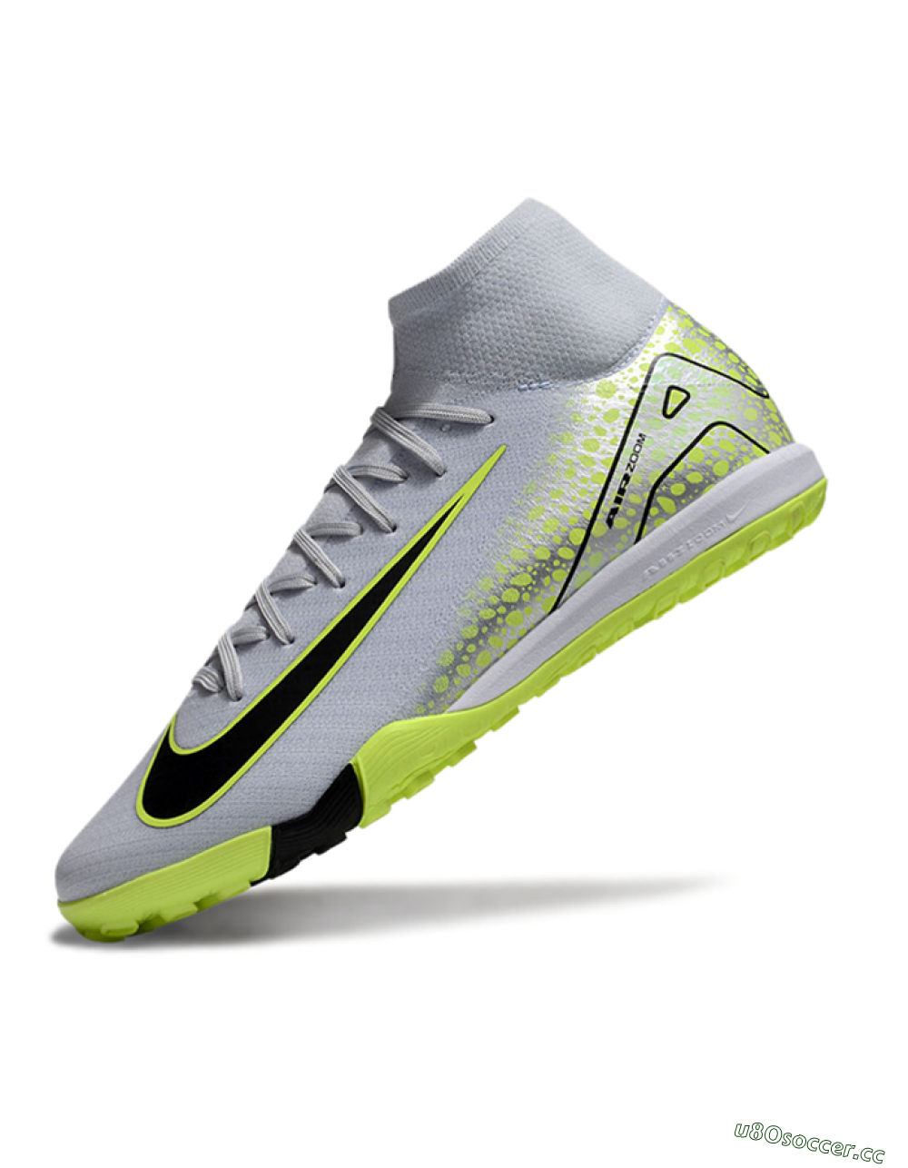 Unisex Nike Air Zoom Mercurial Superfly 10 Elite TF Artificial Turf High-Tops Football Shoes - Grey/Yellow/Black 5