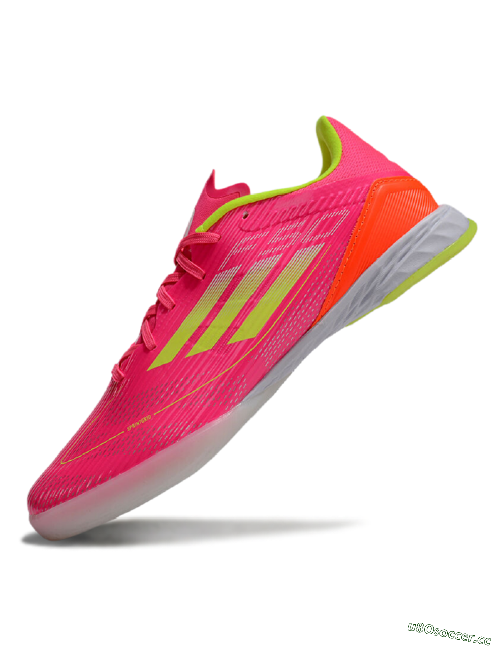 Unisex Adidas F50 Elite IC Indoor & Futsal Low-Tops Football Shoes - Pink/Yellow/White 5