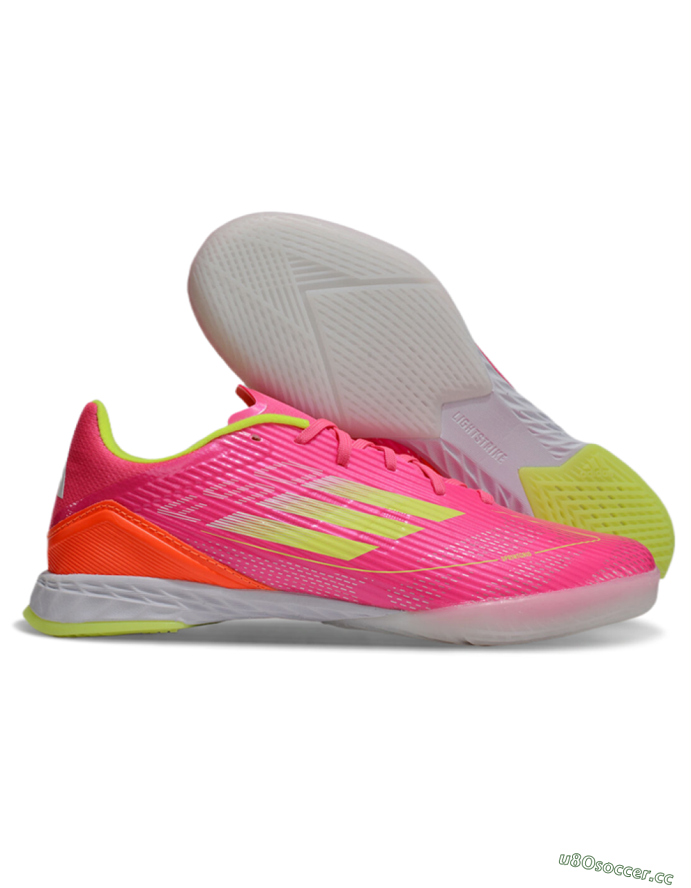Unisex Adidas F50 Elite IC Indoor & Futsal Low-Tops Football Shoes - Pink/Yellow/White 2