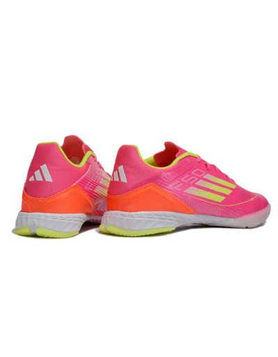 Unisex Adidas F50 Elite IC Indoor & Futsal Low-Tops Football Shoes - Pink/Yellow/White
