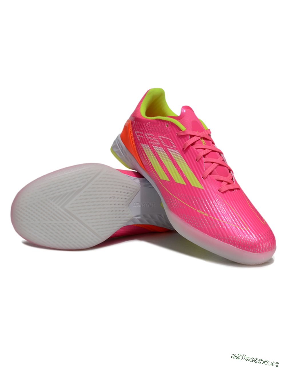 Unisex Adidas F50 Elite IC Indoor & Futsal Low-Tops Football Shoes - Pink/Yellow/White 3