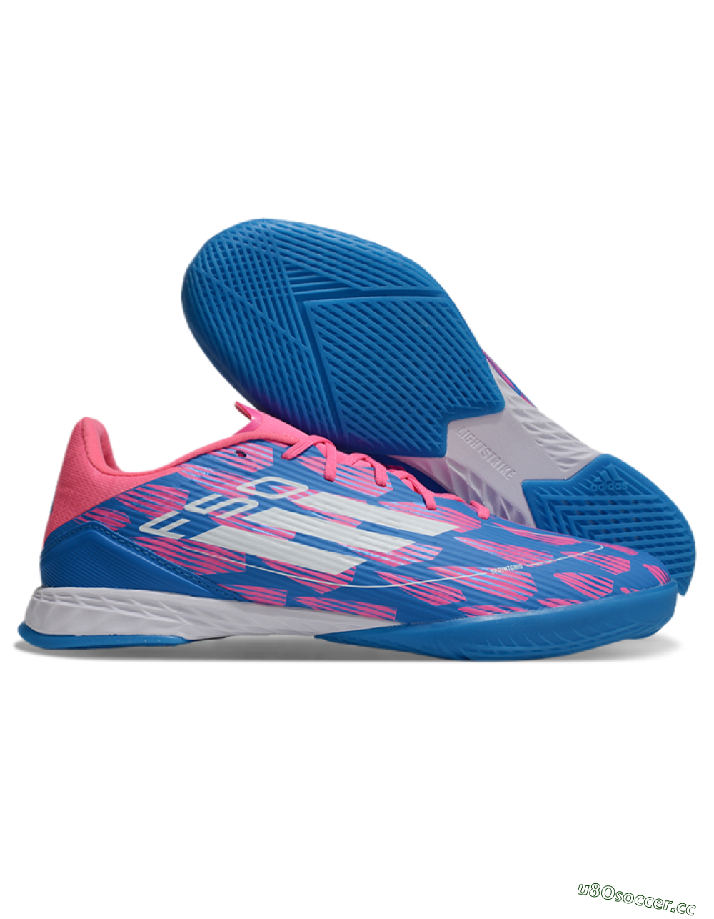 Unisex Adidas F50 Elite IC Indoor & Futsal Low-Tops Football Shoes - Blue/Pink/White 2