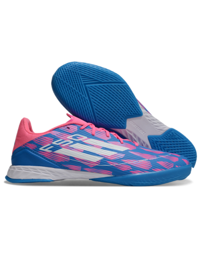 Unisex Adidas F50 Elite IC Indoor & Futsal Low-Tops Football Shoes - Blue/Pink/White
