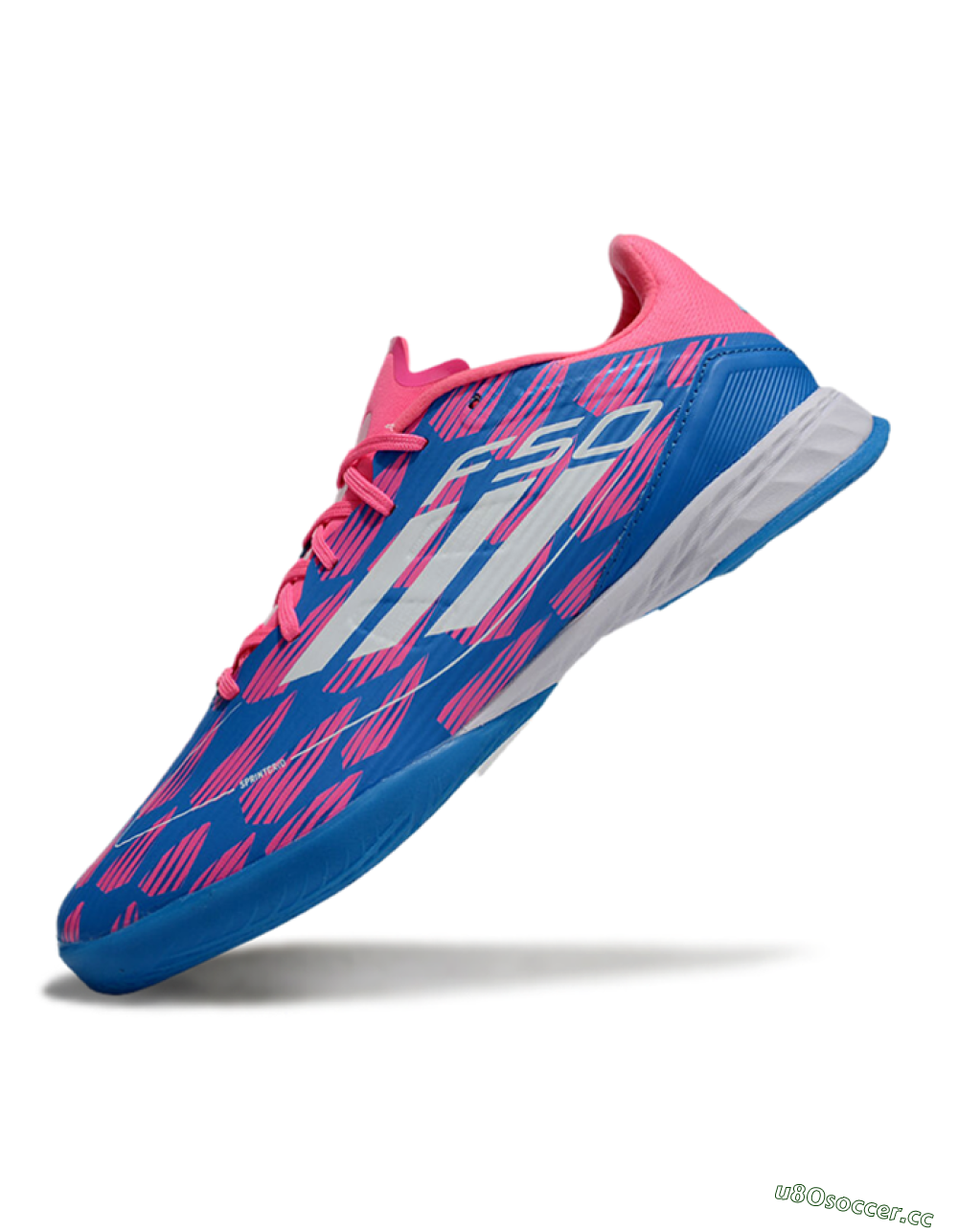 Unisex Adidas F50 Elite IC Indoor & Futsal Low-Tops Football Shoes - Blue/Pink/White 5