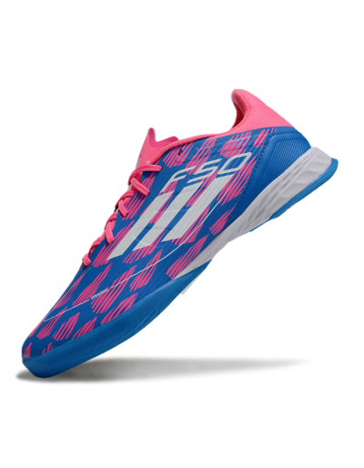 Unisex Adidas F50 Elite IC Indoor & Futsal Low-Tops Football Shoes - Blue/Pink/White