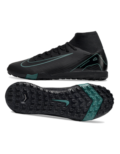 Unisex Nike Air Zoom Mercurial Superfly 10 Elite TF Artificial Turf High-Tops Football Shoes - Black/Green