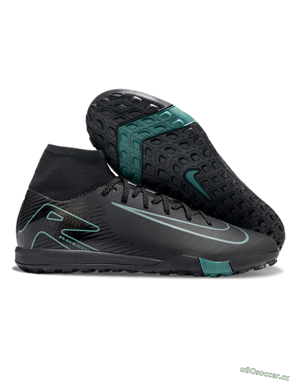 Unisex Nike Air Zoom Mercurial Superfly 10 Elite TF Artificial Turf High-Tops Football Shoes - Black/Green 2