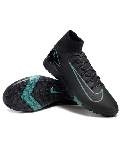 Unisex Nike Air Zoom Mercurial Superfly 10 Elite TF Artificial Turf High-Tops Football Shoes - Black/Green