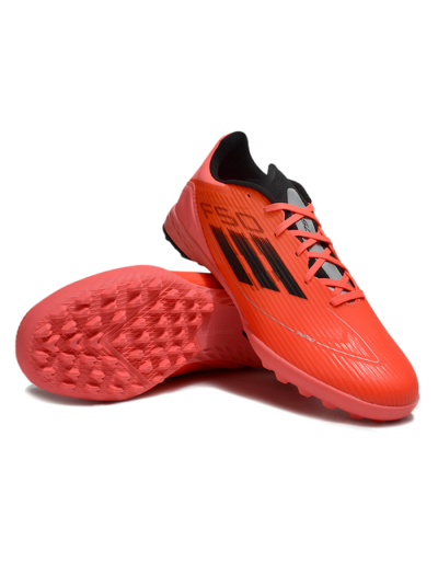 Unisex Adidas F50 Pro TF Artificial Turf Low-Tops Football Shoes - Red/Black