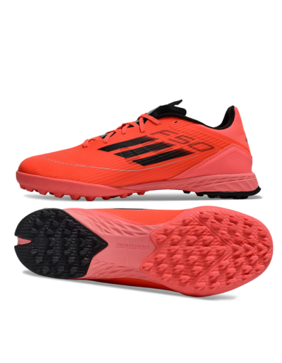 Unisex Adidas F50 Pro TF Artificial Turf Low-Tops Football Shoes - Red/Black