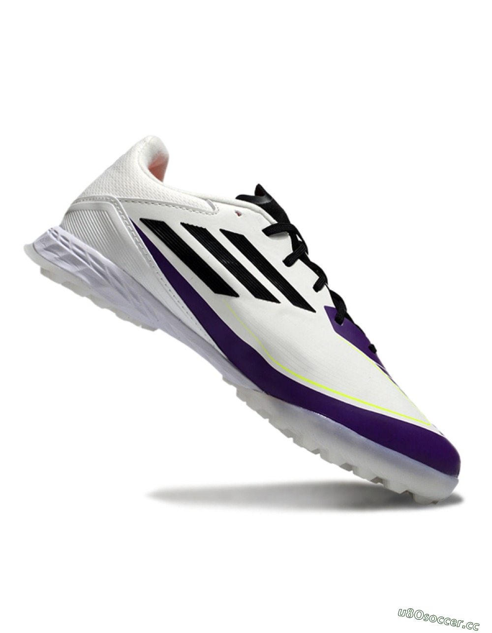 Unisex Messi x Adidas F50 Pro TF Artificial Turf Low-Tops Football Shoes - White/Black/Purple 4