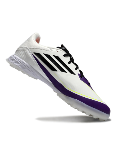 Unisex Messi x Adidas F50 Pro TF Artificial Turf Low-Tops Football Shoes - White/Black/Purple