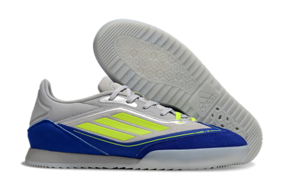 Men's Messi x Adidas F50 Elite IC Indoor & Futsal Low-Tops Football Shoes - Grey//Yellow/Blue