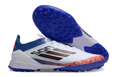 Men's Adidas F50 Pro TF Artificial Turf Low-Tops Football Shoes - White/Red/Blue
