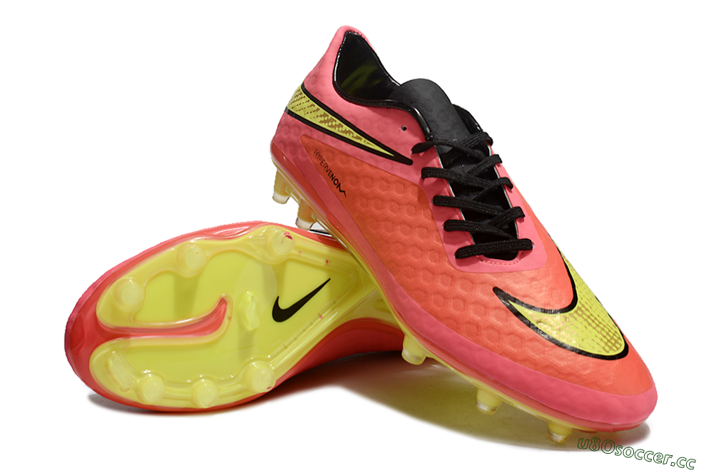Men's Nike Hypervenom Phantom FG Firm Ground Low-Tops Football Boots - Red/Yellow/Black 3