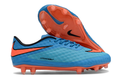 Men's Nike Hypervenom Phantom FG Firm Ground Low-Tops Football Boots - Blue/Red/Black