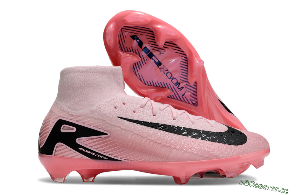 Unisex Nike Air Zoom Mercurial Superfly 10 Elite FG Firm Ground High-Tops Football Boots - Pink/Black 2