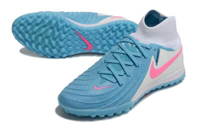 Men's Nike Phantom Luna Elite TF Artificial Turf High-Tops Football Shoes - Blue/White/Pink
