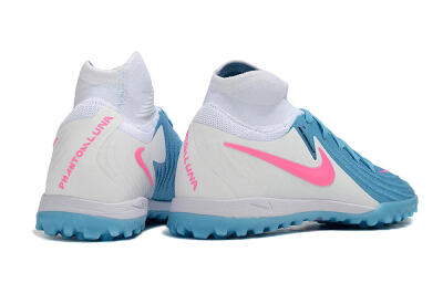 Men's Nike Phantom Luna Elite TF Artificial Turf High-Tops Football Shoes - Blue/White/Pink