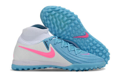 Men's Nike Phantom Luna Elite TF Artificial Turf High-Tops Football Shoes - Blue/White/Pink