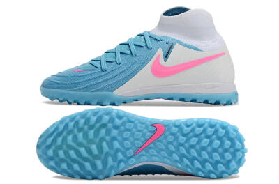 Men's Nike Phantom Luna Elite TF Artificial Turf High-Tops Football Shoes - Blue/White/Pink