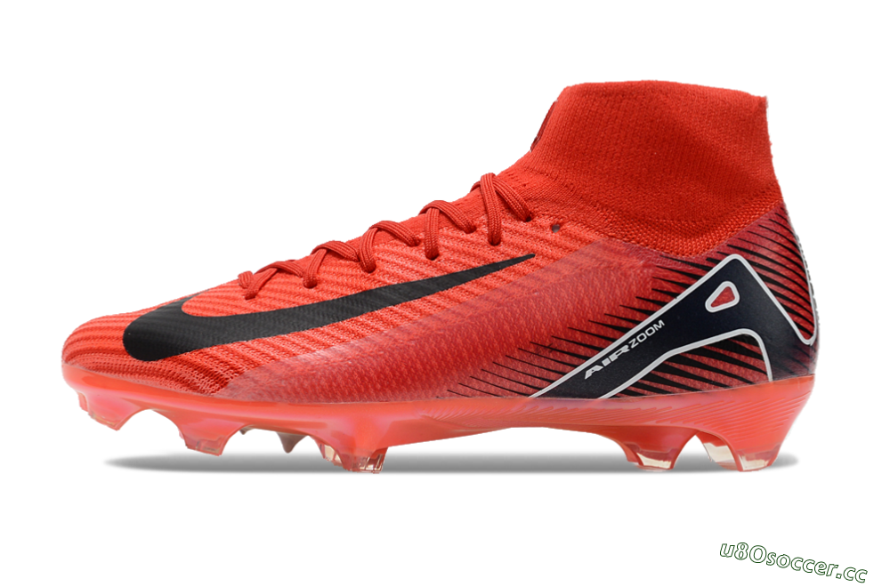Unisex Nike Air Zoom Mercurial Superfly 10 Elite FG Firm Ground High-Tops Football Boots - Red/Black/White 0