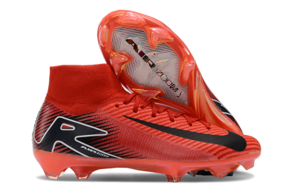 Unisex Nike Air Zoom Mercurial Superfly 10 Elite FG Firm Ground High-Tops Football Boots - Red/Black/White