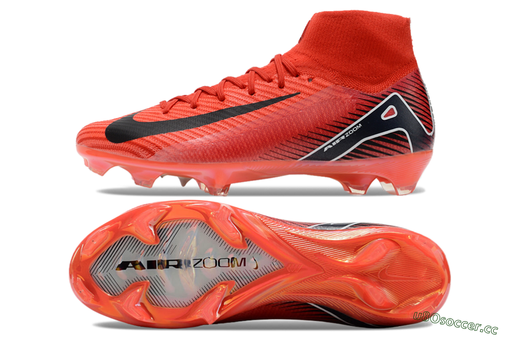 Unisex Nike Air Zoom Mercurial Superfly 10 Elite FG Firm Ground High-Tops Football Boots - Red/Black/White 1