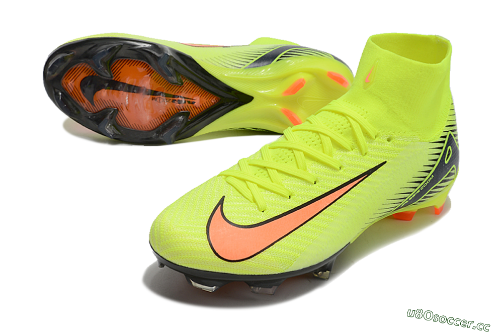 Unisex Nike Air Zoom Mercurial Superfly 10 Elite FG Firm Ground High-Tops Football Boots - Yellow/Red/Black 3