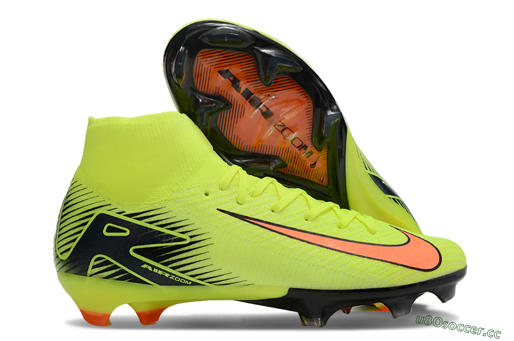 Unisex Nike Air Zoom Mercurial Superfly 10 Elite FG Firm Ground High-Tops Football Boots - Yellow/Red/Black 2