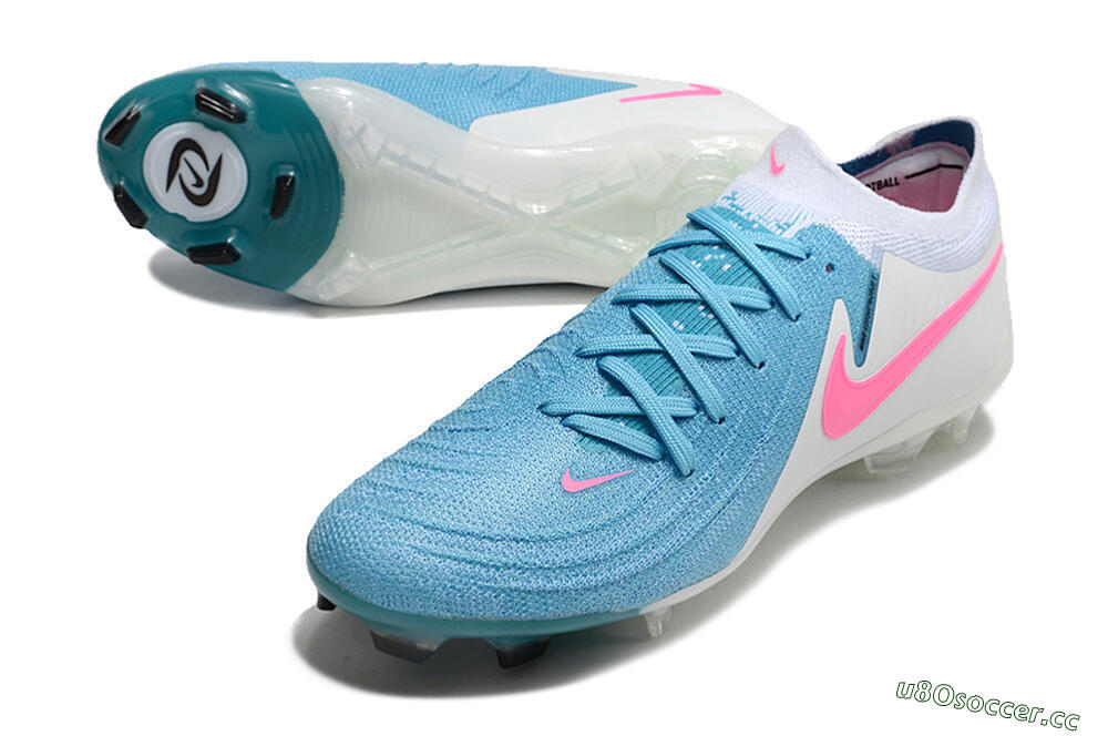 Men's Nike Phantom Luna Elite FG Firm Ground Low-Tops Football Boots - Blue/White/Pink 3