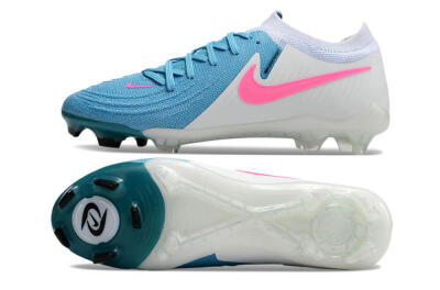 Men's Nike Phantom Luna Elite FG Firm Ground Low-Tops Football Boots - Blue/White/Pink