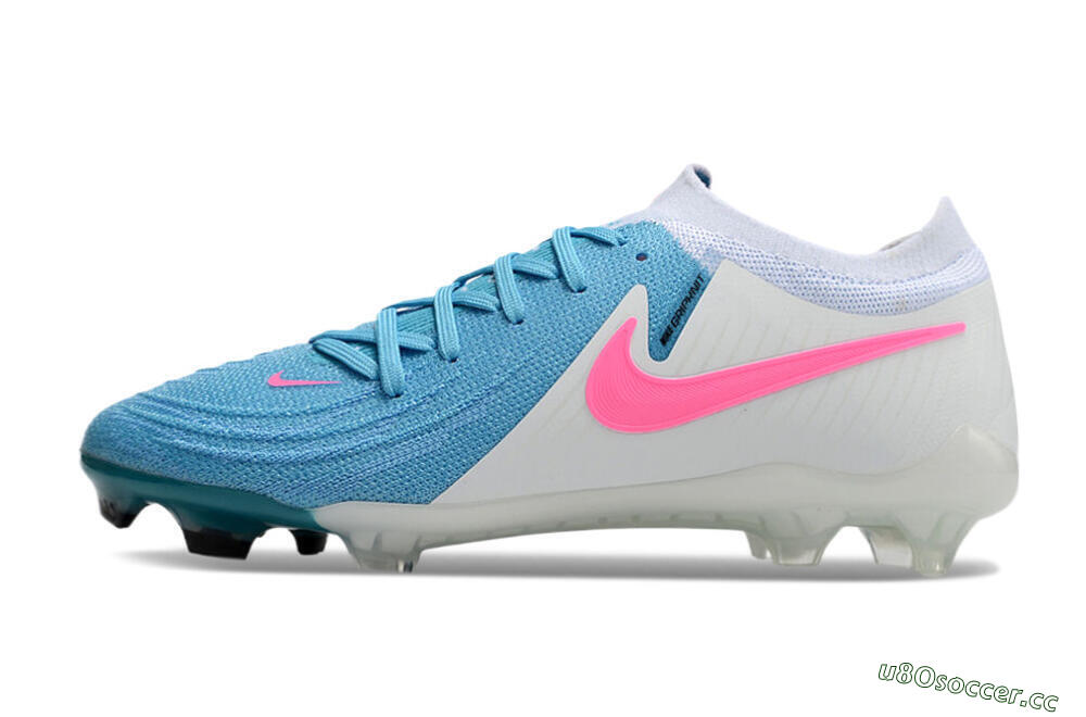 Men's Nike Phantom Luna Elite FG Firm Ground Low-Tops Football Boots - Blue/White/Pink 0