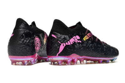 Men's Puma Future Ultimate MG Multi Ground Low-Tops Football Boots - Black/Pink/Yellow